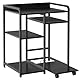 Livofloral Druckerständer, 60 x 48 cm Großer Druckerständer mit Stauraum für Homeoffice, Druckertisch, Drucker-Aktenvernichter-Ständer mit Rollen, Schwarz