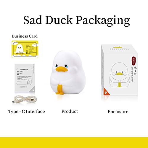 Aveki Night Light For Kids, 4 Color Changing Cute Night Light With Tap Control And Timer, Rechargeable Led Silicone Nursery Night Light, Dimmable Bedside Lamp Gift For Boys Girls Baby Teens(Sad Duck) #TOP6