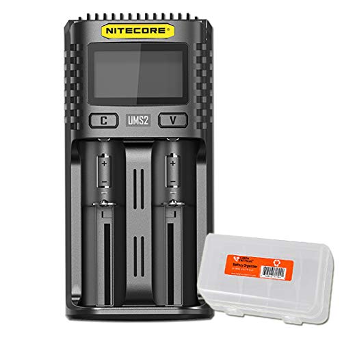 NITECORE UMS2 Intelligent USB Dual-Slot Quick Battery Charger for Li-Ion/Ni-MH/Ni-Cd/IMR 16340 14500 18650