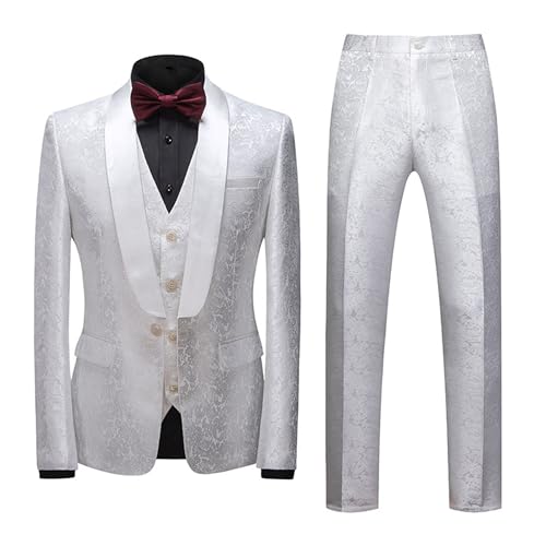 Ensemble robe de soirée homme avec gilet fleuri pour bal élégant