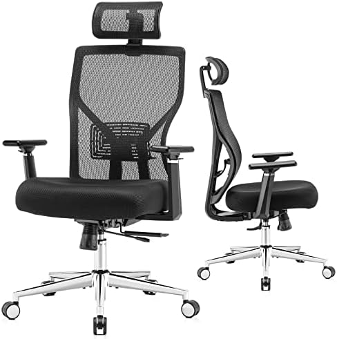 MOLENTS Ergonomic Office Chair,Mesh Computer Chair,Home Office Desk Chair with Seat Slider,Adjustable Headrest,Lumbar Support,3D Armrest,Tilt Function,Comfort Swivel Executive Chair Rolling (X-Large)