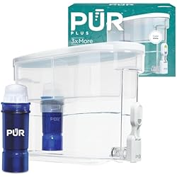 1 of PUR PLUS 30-Cup Water Filter Dispenser with 1 Lead-Reducing PUR PLUS Filter, Dishwasher Safe, Powerful Filtration, Large Capacity with Slim, Space-Saving Design, White (DS1811Z)