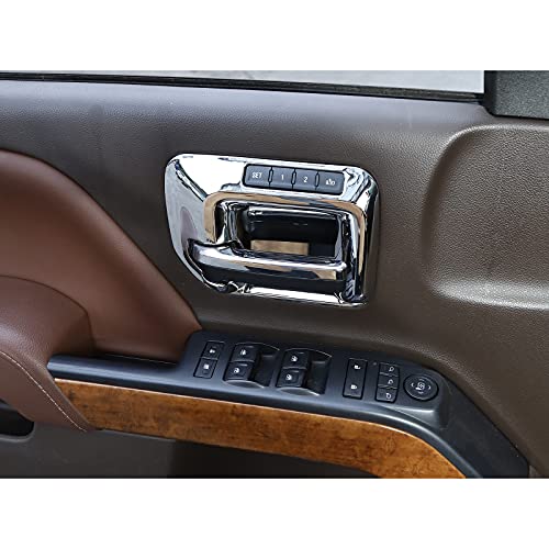 Rt-Tcz For Chevy Silverado Inner Door Handle Bowl Trim Cover For Chevrolet Silverado Gmc Sierra 2014-2018 Chrome Interior Accessories 8Pcs #TOP6