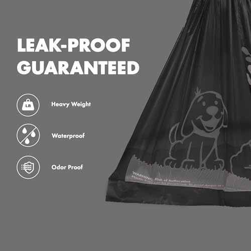 GORILLA SUPPLY Dog Poop Waste Bags with Dispenser and Leash Tie, 9″ x 13″, Black, 1000 Count GORILLA SUPPLY Dog Poop Waste Bags with Dispenser and Leash Tie, 9″ x 13″, Black, 1000 Count