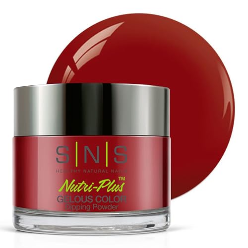 SNS Nail Dip Powder, Gelous Color Dipping Powder - Lava Inferno Red (Red/Burgundy, Cream) - Long-Lasting Dip Nail Color Lasts 14 Days - Low-Odor & No UV Lamp Required - 1oz