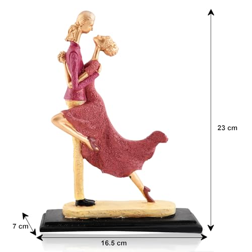 Image of Xtore Elegant Dancing Couple Figurine | Resin Home Decor Accent | Luxury Art Piece for Living Room, Dining Room, or Entryway | Romantic and Graceful Design
