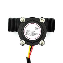 Taidacent YF-S201 Hall Effect Water Flow Sensor 4/6 Points G1/2/3/4 Interface Water Flow Measurement Sensor Water Heater Water Dispenser Hall flowmeter Black YF-S201 4 Points G1/2