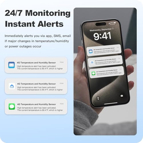 Image of RV Pet Temperature Monitor - 4G Cellular Remote Monitor for Pets & Vacation Home | Instant Power Outage & Temp /Humidity Alerts | House, Server Room & RV Safety | Includes 2 Years of Service
