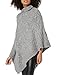 Cable Stitch Women's Mock Neck Cable Poncho - Solid Color Oversized Sweater Knit Cape Cover-up Top (Large/X-Large, Heather Grey)