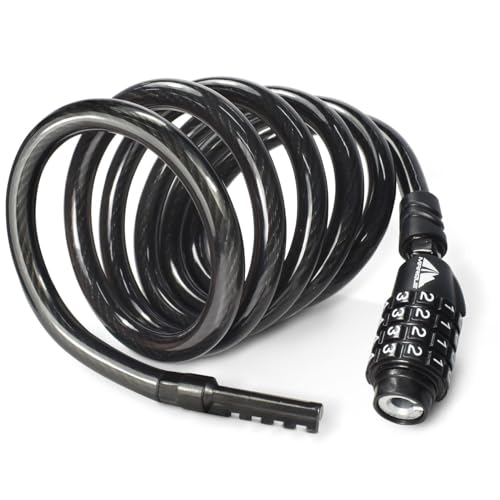 MARQUE Combination Bike Lock Cable, 3/8 inch, 5FT to 25FT