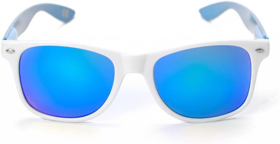 Society43 NCAA North Carolina Tar Heels UNC-4 White Front Temple, Blue Lens Sunglasses, One Size, White