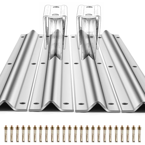 Otoolling 24 FT V-Track Galvanized Inverted V Track for Sliding Gate Rollers with Hardware Kit Heavy Duty Sliding Door Track Rail for Driveway Gate, Car Entry Door, Barn Doors and Outdoor Applications