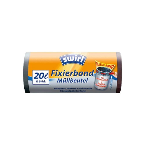 Preisvergleich Produktbild Swirl Müllbeutel / 4006508174201 20 l schwarz Fixierband Inh.15
