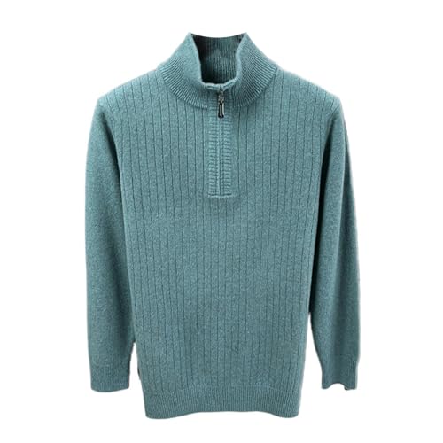 Pull en cachemire homme col montant zippé idéal pour le bureau et les affaires