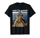 Wait I'm Goated Funny Thinking Monkey Meme Brainrot Gifts T-Shirt
