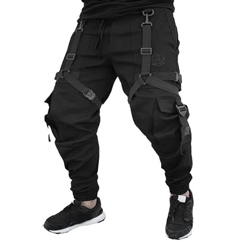 Calça Jogger Preta Masculina New Combat Tracks (38, Preto)