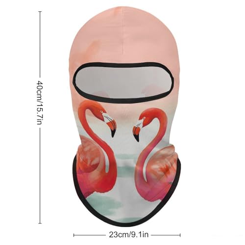 Balaclava para hombres, máscara para esquí y ciclismo, cubreboca con diseño de dos flamencos rojos, protección facial para invierno miniatura 2