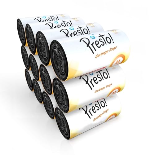 Image of Amazon Brand - Presto! Garbage Bags, Medium (19 x 21 inches) - 30 bags /roll (Pack of 12, Black)