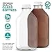 Stock Your Home Half Gallon Glass Milk Bottle with Lid (4 Pack) 64 Oz Jugs and 8 White Caps, Reusable Food Grade Milk Container for Refrigerator, Bottles for Juice, Oat or Plant Milks, Water, Honey