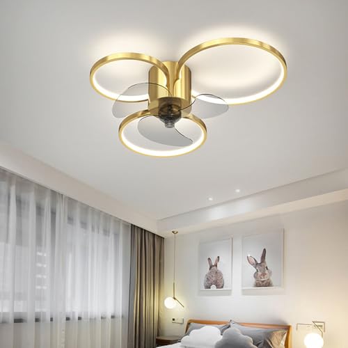 Ventilateur de plafond or pour salon chic et chambre parentale