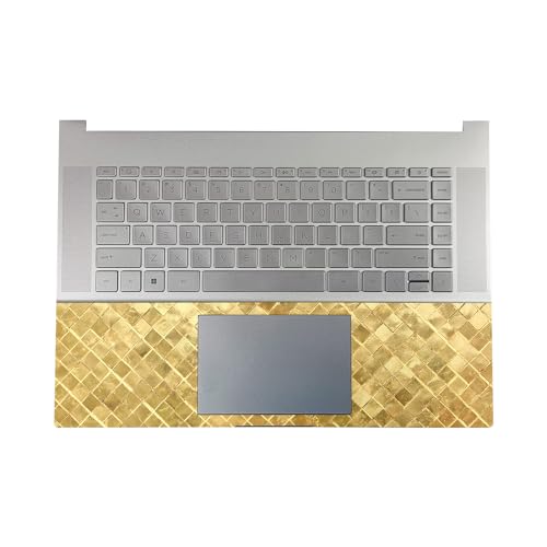 Image of Gaming Skin Compatible with HP Envy x360 16 inch (2023) - Gold Tiles - Premium 3M Vinyl Protective Wrap Decal Cover - Easy to Apply | Crafted in The USA by MightySkins