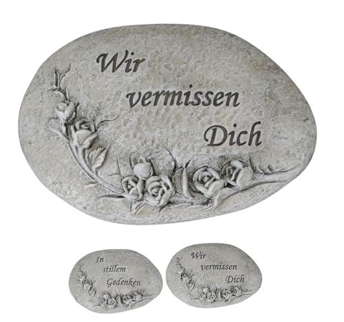 NETPROSHOP Grabschmuck Verzierter Stein - In stillem Gedenken - und -...