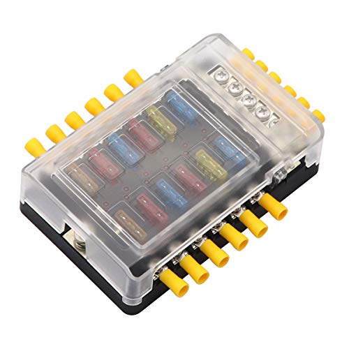 Panel de fusibles solares de 12 circuitos con indicadores LED y protección para sistemas de 24v 5