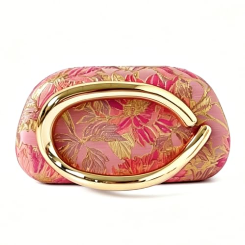 Image of Acrylic Clutch Purse for Women Classic Round Acrylic Evening Handbag Vintage Metal Handlebars Bag for Wedding Party Prom