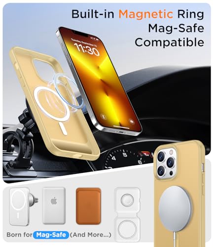 Image of Magnetic Compatible with iPhone 13 Pro Max Case, [Built-in Invisible Kickstand][Compatible with MagSafe][Military Grade Shockproof] Slim Translucent Matte Phone Case for iPhone 13 Pro Max 6.7 inch