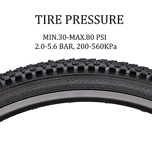 Hycline RNRY-26195BLK-NT 26-Inch Mountain Bike Tires Set: Hycline 2-Pack 26X1.95 Inch (54-559Mm) Folding Replacement Puncture-Resistant Bicycle Tires And Pair 26-Inch Inner Tubes thumb #3