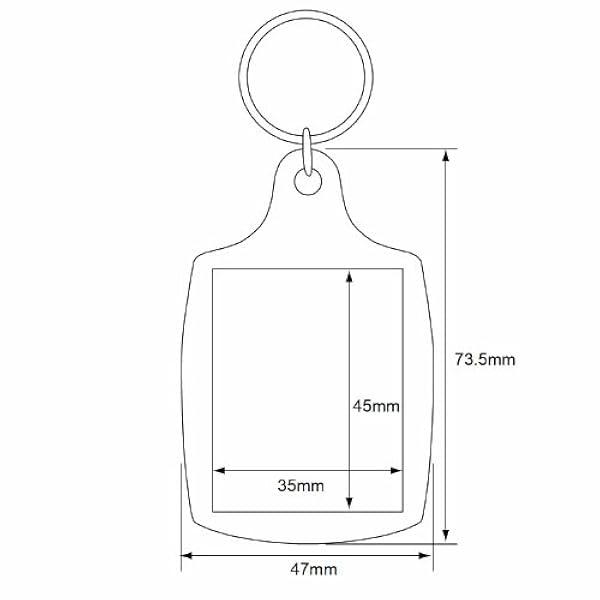 200 pasfoto blanco sleutelhangers 45 x 35 mm inzetstuk 95457 vervaardigd door PC3721