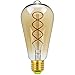 Produktbild ST64Glhlampe Edison-Birne Bernstein in Tropfenform Vintage Curved Double Spirale LED Filament 4W Dimmbar 220/240V E27Sockel Vintage Leuchtmittel