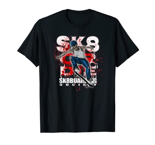 SK8 Or Die Skateboarding Society Sk8 T-Shirt