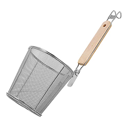 HEMOTON Cuillère Écumoire En Acier Inoxydable Avec Poignée En Bois Passoire Profonde Pour Nouilles Et Pâtes Ustensile De Cuisine Pratique Pour Famille Et Restaurant Lot De 3