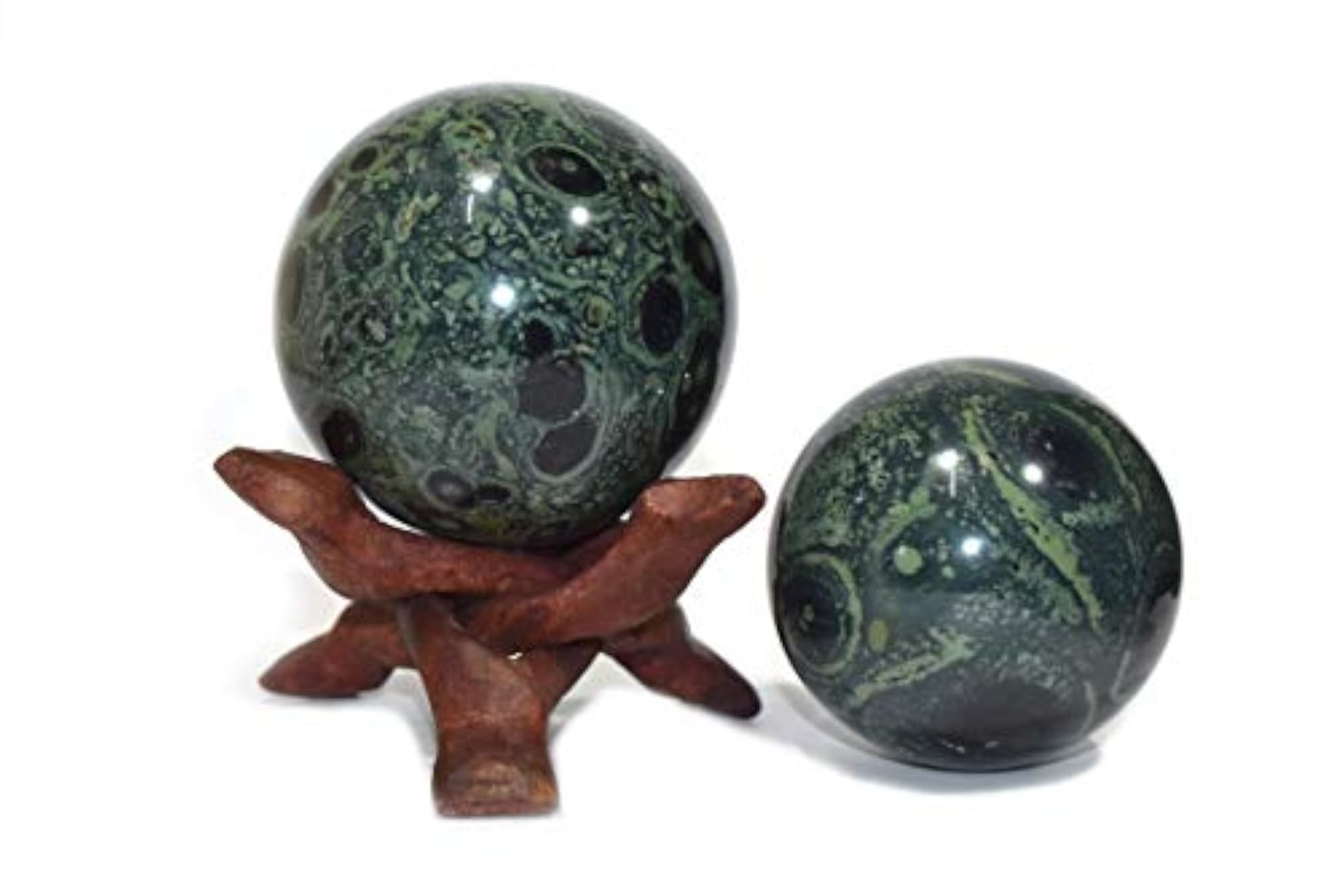 Kambaba Jasper Crystal Sphere with Stand, Natural Healing