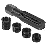 Hemoton 14mm Spark Plug Thread Repair Kit with Tap and Inserts Automotive Thread Re-Threading Tool Set for Gasoline Engine Repair Random Color