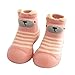GUWU Socken Schuhe Baby Weicher Boden Krabbelschuhe rutschfest Indoor Kleinkind Schuhe Atmungsaktiv Babyschuhe Komfortabel Bodensocken (Rosa, 15-18 Monate)