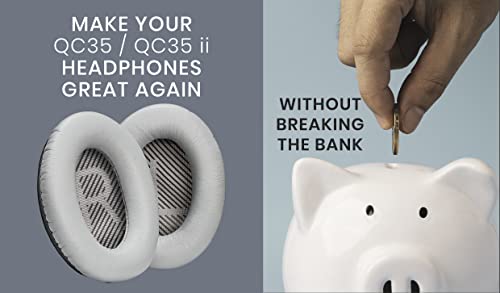 Premium Replacement Qc35 Ear Pads / Qc35 Ii Ear Pads Cushion Grey Compatible With Bose Quietcomfort 35 (Qc35) / Bose Quietcomfort 35 Ii (Qc35 Ii) Headphones (Grey). Great Comfort And Durability #TOP1