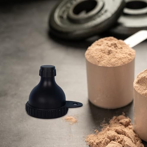 Eiwitpoedertrechter - Draagbare opslagcontainer voor supplementen met karabijnhaak | Vochtbestendige PP-trechter voor eiwit-, koffie- en poederdranken, reisgymnastiek, camping, kantoor, buitengebruik - Afbeelding 4
