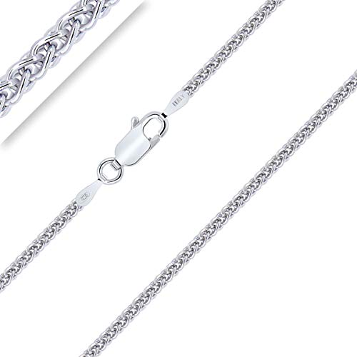 Chaîne Argent 925 Planetys Maille Spiga Rhodiée 2mm Splendide Collier Durable