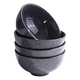 Modern 4.5-Inch Ceramic Rice Bowl Set of 4 - Dark...
