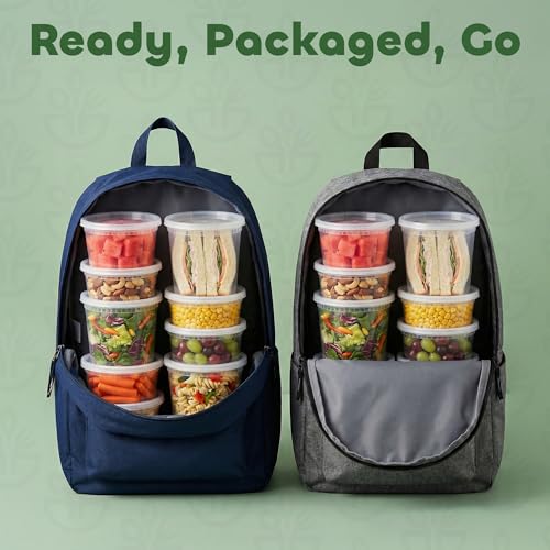 Image of JoyServe Deli Food Containers with Lids - (48 Pack) 16 Sets of Each Size - 8 Oz-Cup / 16 Oz-Pint / 32 Oz-Quart Sizes Food Storage Takeout Meal Prep Storage, BPA-Free, Dishwasher, Microwave Safe