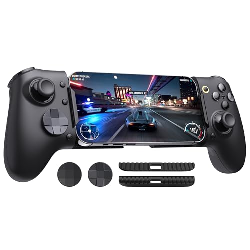 EasySMX M20 Mobile Controller mit USB-C für iPhone Android-Smartphones und Tablets 8 5 Smartphone Controller mit Hall Effekt-Joystick/Zweistufiger Trigger Dual Grip Motors-Schwarz