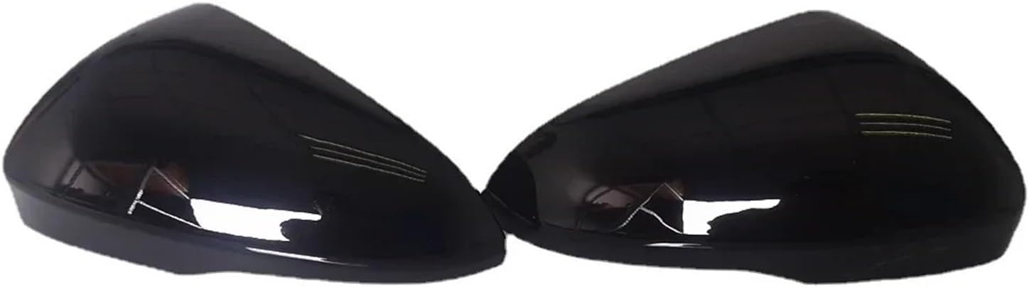 Pair Glossy Bright Black Side Rearview Mirror Cover Caps Compatible With Focus MK4 2019 2020 2021 2022 LHD RS Styling Replacement Shell(Black)