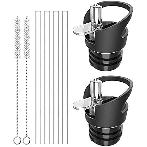Rfvtgb Straw Lid for Hydro Flask Standard Mouth, Bonus 4 Straws and 2 Straw Brushes, Compatibility with Most Standard Mouth Water Bottle Cover