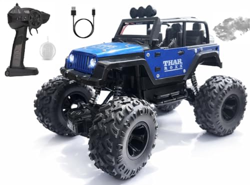 Image of Thar Roxx with Remote Control Rock Crawler High Speed with Mist Spray LED Lights Rc Car Toys for Boys Off Road Vehicle Toy Car for Kids Monster Truck Rock Climbing Car Toy for Kids 4x4 MultiColor