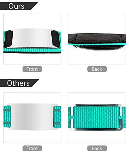 Tagme Personalized Dog Collar And Leash Set,Reflective Padded Nylon Dog Collars With 6 Feet Dog Leash,Medium Teal #TOP4