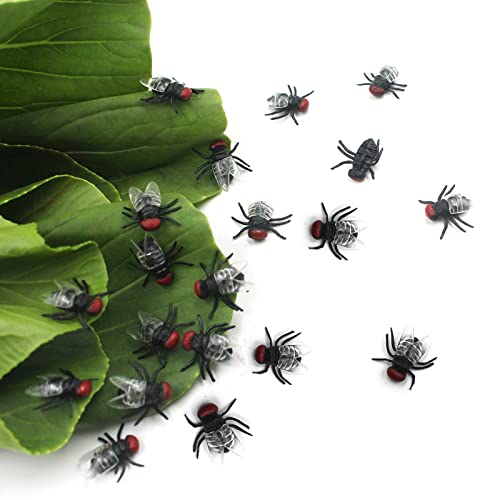 BEINME Fake Flies Halloween Crafts Fake Bugs Pranks Flies Plastic Bugs for Put On Fake Poop Real Laughs,Perfect Gag Gift (XS-Black), 0.6 x 0.5 x 0.157 inches