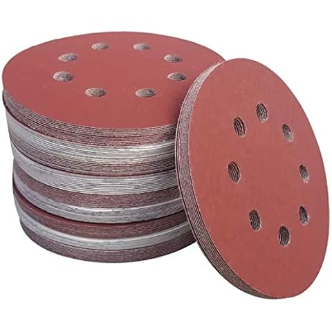 Sackorange 100 PCS 5 Inch 8 Holes Hook and Loop Sanding Disc Sandpaper, 20 pcs Each of 600 800 1000 1500 2000 Grits Sand Paper For Random Orbit Sanders (20 pcs Each of Per Grits) Cover