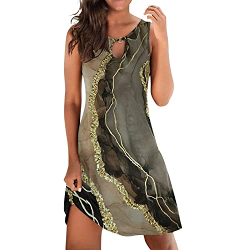 Sommerkleid Damen Strandkleid Knielang...